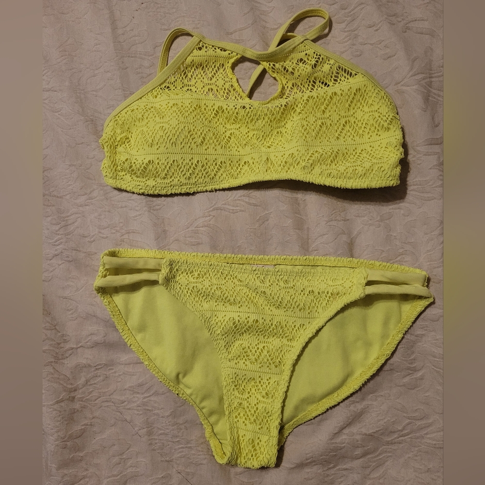 Yellow Crochet Bikini Set